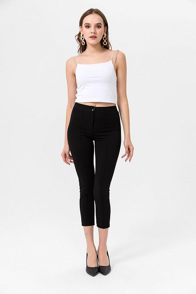 ŞİMAL Women's Grassy Tight Leg Fabric Pants240475 -