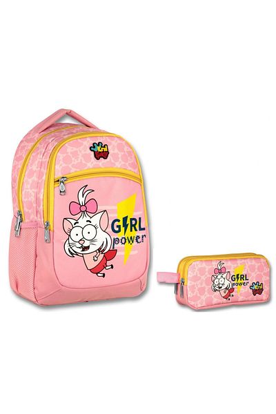 ÜMİT ÇANTA Ümit Kral Şakir Girl Power Primary School Bag and Pen Set for Girl