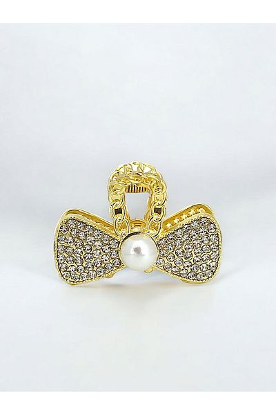 Çlk Accessories مشبك فيونكة فاخر مرصع باللؤلؤ والأحجار
