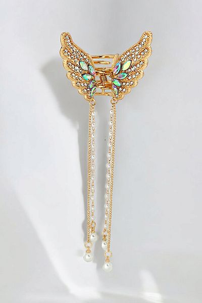 Çlk Accessories مشبك مزلاج حجري فاخر - معلقة باللؤلؤ