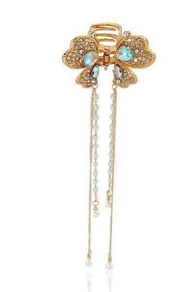 Çlk Accessories مشبك مزلاج حجري فاخر - معلقة باللؤلؤ