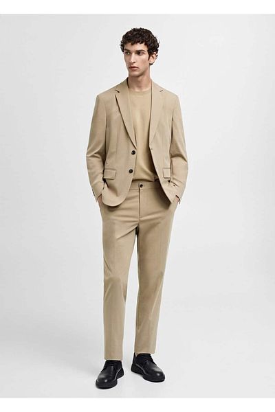 MANGO Man Slim Fit Cotton Trousers