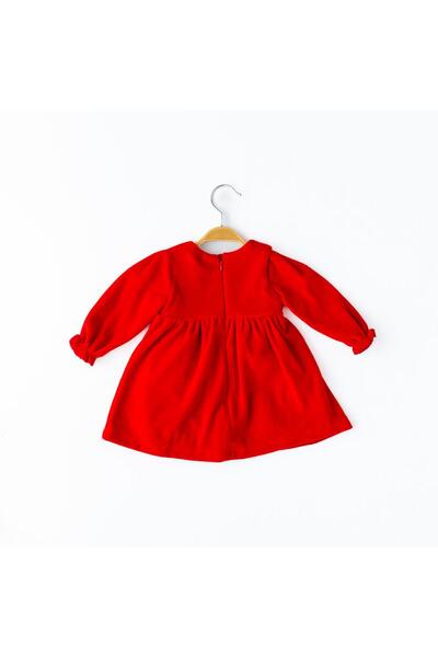 Babydola Kırmızı Kız Bebek Elbise - 13413
