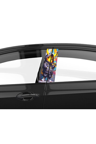 Letbil Reklam Araba Etiketleri, Tuning Kaplama, Direk Folyosu - Pikachu, Pokemon