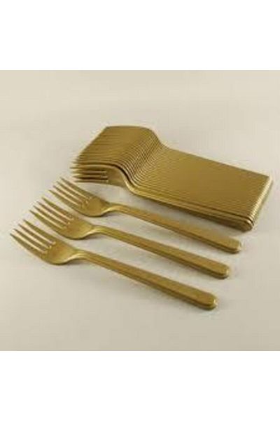 Roll-Up Gold 25-Piece Party Fork Plastic Pack
