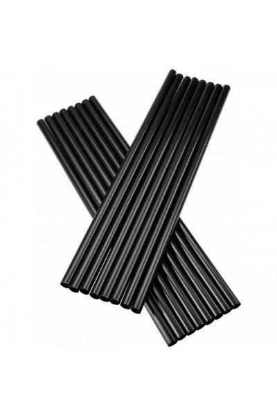 Barmar Black Frozen Straw - 26 Cm * 8 Mm, Pack of 100
