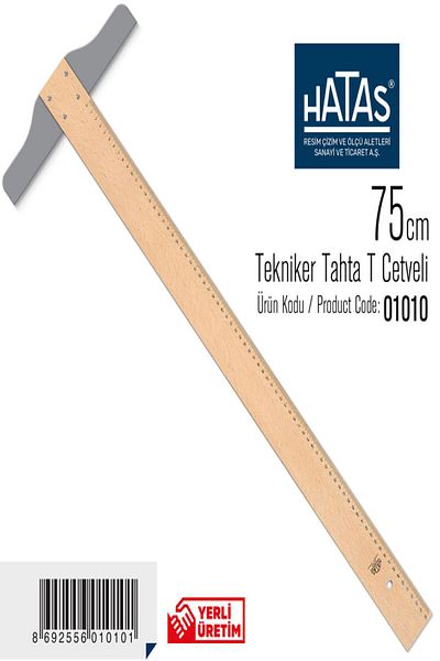 BYKR Ticaret 75 Cm Wooden - Hat T Ruler, Model 1010