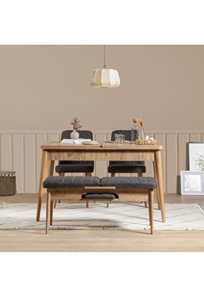 REYSA MOBİLYA Sembol Mini Mutfak Masa Takımı Atlantik Antrasit