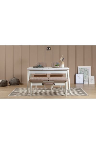 REYSA MOBİLYA Sembol Mini Mutfak Masa Takımı Beyaz Taş