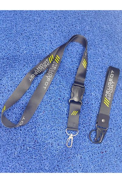 CEBECİOTO Peugeot Sport - Keychain and Neck Strap Rope Set, Quality Auto/moto Accessory