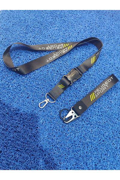 CEBECİOTO Peugeot Sport - Keychain and Neck Strap Rope Set, Quality Auto/moto Accessory