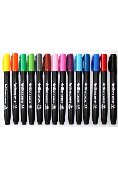 artline Supreme Permanent Marker Tüm Renkler Kalıcı Markör 14 Renk Set
