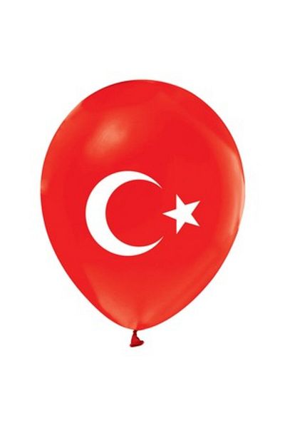 BEST PARTİ Crescent Star Turkish Flag Balloon 10 Pieces