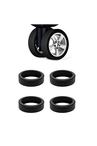 Microcase Silikon Aşınmaya Dayanıklı Ses Önleyici Bavul Tekerlek Kılıfı Düz K...