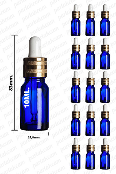 parlakcam 10ml Mavi Cam Siyah Gold Modern Tasarımlı Cam Damlalıklı 10cc Mavi ...