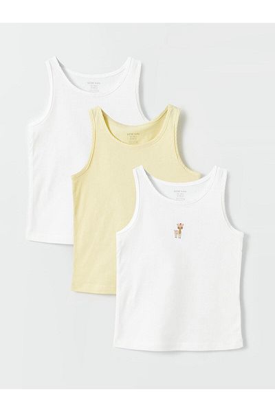 LC Waikiki LCW Baby Ecru Baby Girl Crew Neck Tank Top - 3er-Set