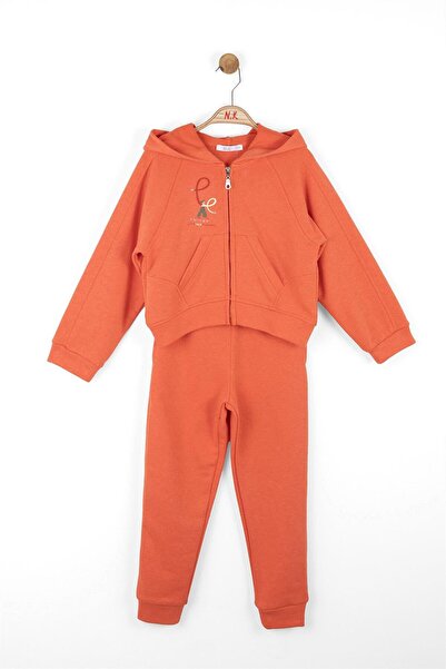 nk kids Orange Girl's Tracksuit Set - 17502