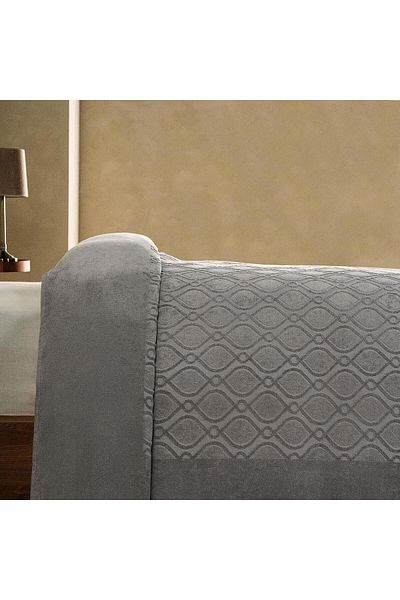 Marie Claire Agusto Velvet Pique Bedspread - Double Gray