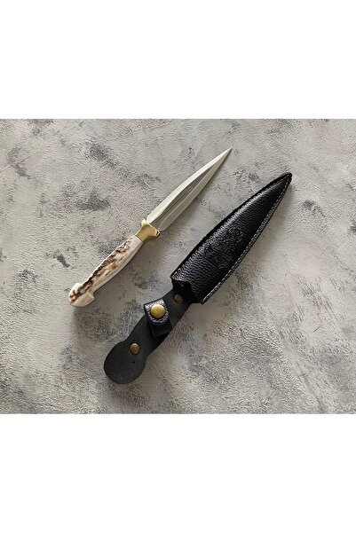 BIÇAK SARAYIM El Yapımı,İki Ağızlı Kamp Bıçağı,Geyik Boynuzu Sap, Çift Tarafl...