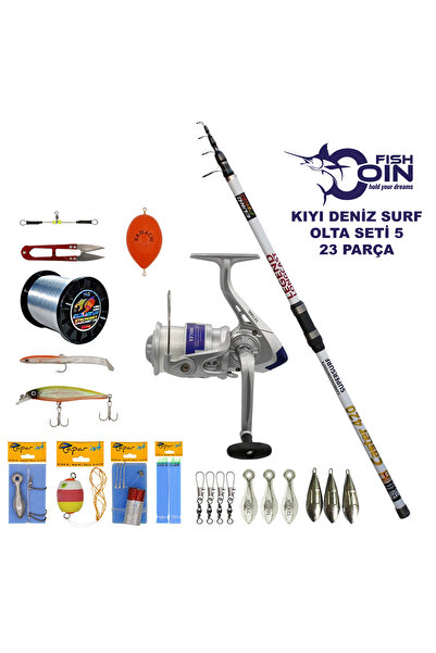 FİSHCOİN Kıyı Deniz Surf Olta Seti 5