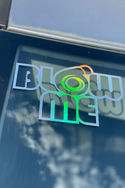 Banxtre ملصق متوهج من Blow Me مع هولوجرام لزجاج السيارة مقاس 17 سم × 10 سم (ق...