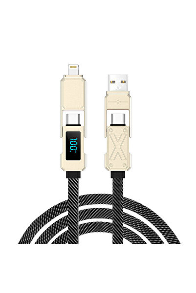 WIWU Led Dijital Göstergeli Şarj Kablosu Wi-c039 Titan Serisi 4in1 A+c To C+l...
