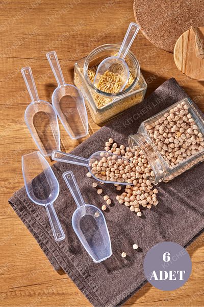 Kitchen Line 6 Pieces Spice Spoons - Sugar Jam Spice Spoon Transparent Large Size