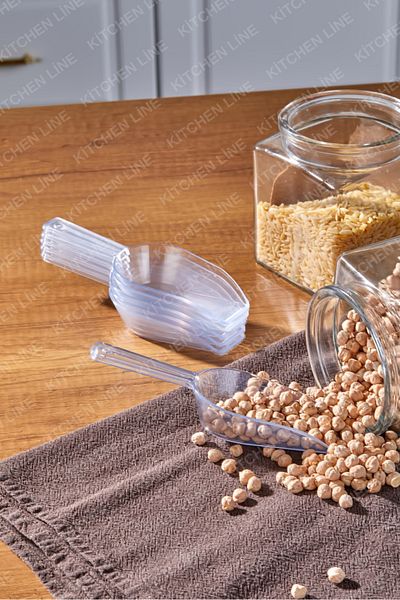 Kitchen Line 6 Pieces Spice Spoons - Sugar Jam Spice Spoon Transparent Large Size