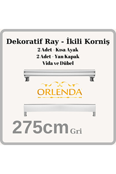 Orlenda 275cm Dekorativna šina - Dvostruka karniša - Dvokanalna aluminijumska...