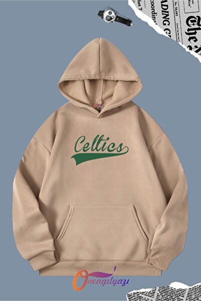 oneagılyazı سويت شيرت بقلنسوة مطبوع عليه سلتكس