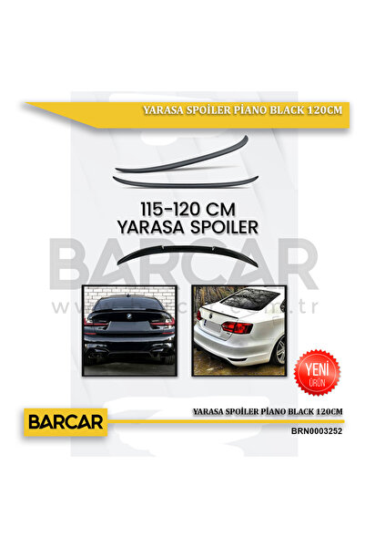 BARCAR Piano Black Yarasa Tip Spoiler Elastik Bagaj Üstü Çıta 120 x 4,5 Cm