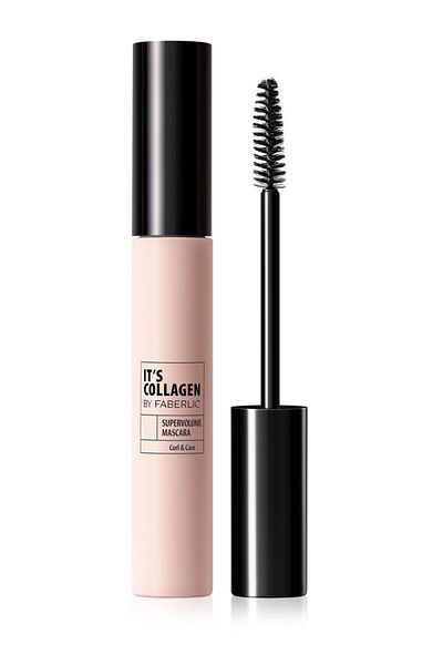 Faberlic Black Collagen Mascara - Strengthening Eyelashes, Baby-like Eyelash Volume Effective
