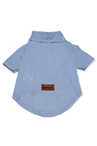 meowuf Açık Mavi Papyon Gömlek Yazlık Kedi Ve Köpek Kıyafeti (1-11 Kg)