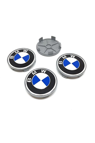 3D Bmw  Uyumlu Jant Göbeği 68/65 65mm Yuva 4'lü Set Siyah