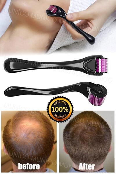 Munico Sakal ve Saç Çıkarıcı Roller: Titanyum Mikro İğneli Yüz Masaj Aleti il...