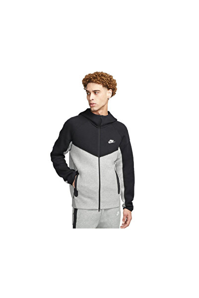 Nike Gray Men's Hoodie Jacket - M Nk Tch Flc Fz Wr Fb7921-064