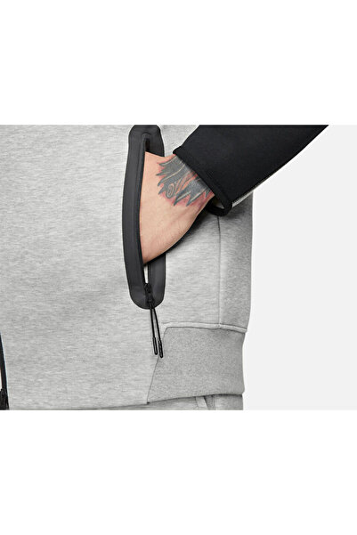Nike Gray Men's Hoodie Jacket - M Nk Tch Flc Fz Wr Fb7921-064