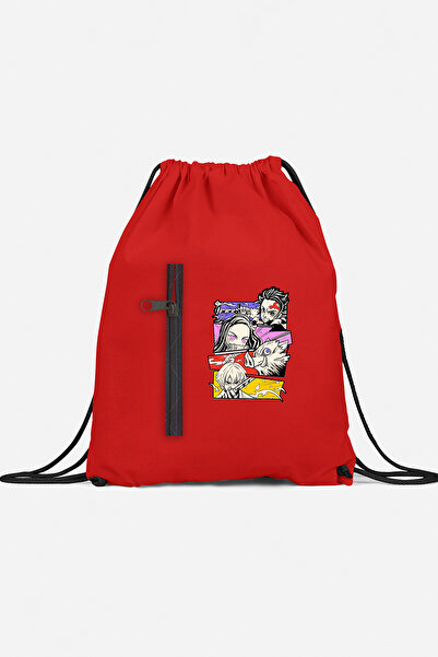 herotasarım Αθλητικό σακίδιο πλάτης Kimetsu Anime με τσέπες bll4662
