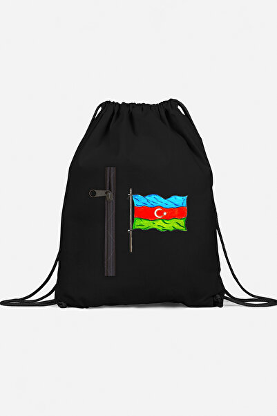 herotasarım Αθλητικό σακίδιο πλάτης με σημαία Αζερμπαϊτζάν και τσέπες bll4589