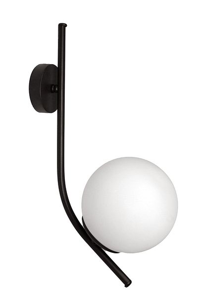 Ömür Avize Sofia Black Case White Glass Wall Sconce
