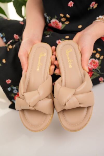 Modafırsat Women's Daily Slippers Beige Stylish Summer Dowry Home Beach Vacation Slippers