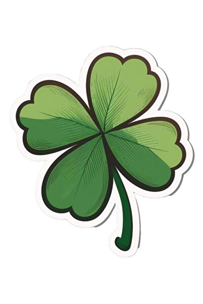 MegaSticker Şans 4 yapraklı yonca sticker Araba, Motorsiklet, Kask, Laptop,ca...