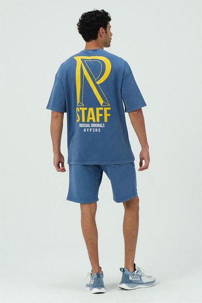 HYPERS R Staff Blue Washed Shorts Set de tricou