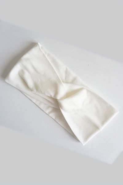 Mrey Chic White Cross Bandana, Cotton Headband and Chic Buff