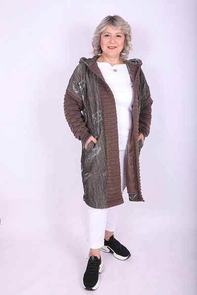 Hitit Butik Knitwear Brown Cardigan Coat