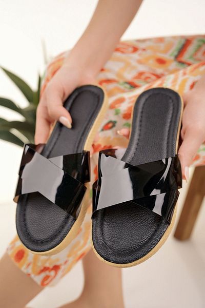 Modafırsat Women's Transparent Slippers Stylish Comfortable Sea Beach Guest Dowry Slippers