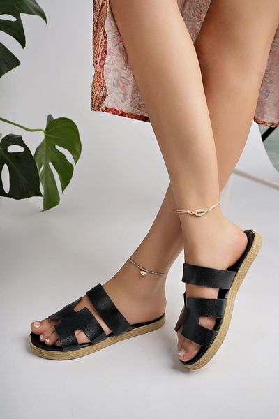Modafırsat Black Stylish Women's Slippers - Casual, Home, Sea, Beach and Guest with Dowry