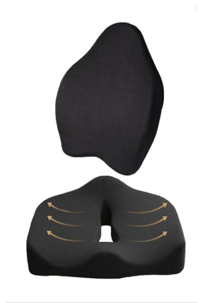 Mavi Kaktüs 1+1 Anatomical Large Waist Back Pillow and Upright Posture Cushion