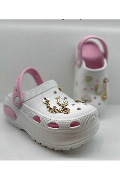 Twingo Ecru Beige Women's Slippers Sandals - Stone Detailed Cros Beach Pool Nurse Orthopedic Slippers