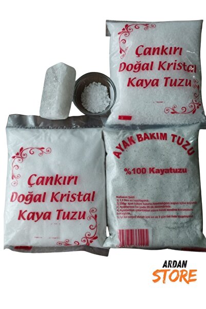 ARDAN 4' Lü Paket Çankırı Kristal Kaya Tuzu, Ayak Bakım Tuzu, Öğütülmüş Yemek...